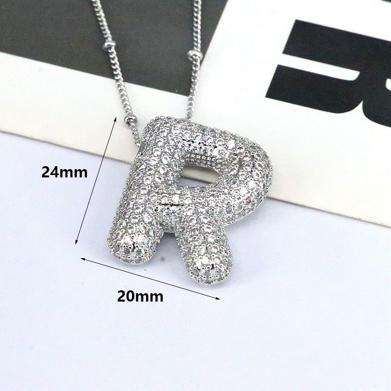 Brass Zircon Letter Pendant Necklace for Women ā Personalized & Stylish - Beauty Belliss